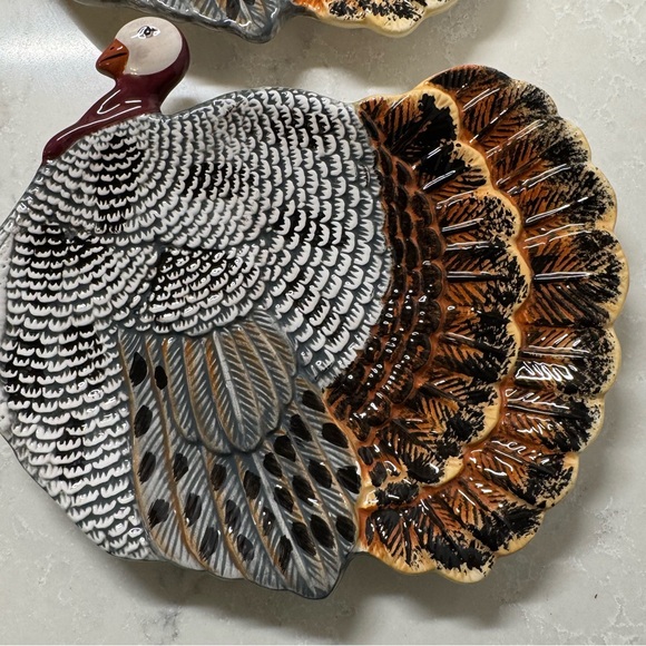Vintage Decorative Thanksgiving Turkey Plates Set - Multicolor - Picture 2 of 8